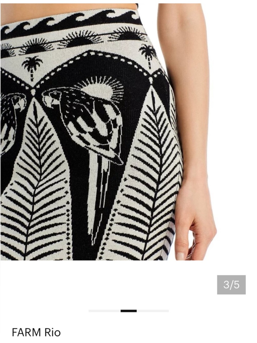 FARM Rio Black and Cream Tropical Pencil Skirt - Picture 3 of 9